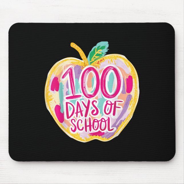100 Days Of School Teacher Kids Retro  Mouse Mat (Front)