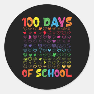 100 Days Of School Teacher Kids Student Boy Girl 1 Classic Round Sticker