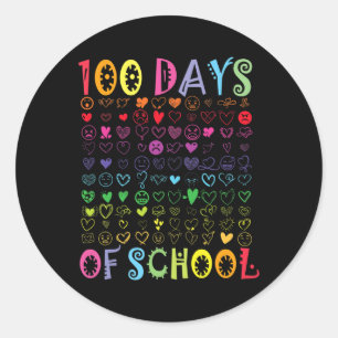 100 Days Of School Teacher Kids Student Boy Girl 1 Classic Round Sticker