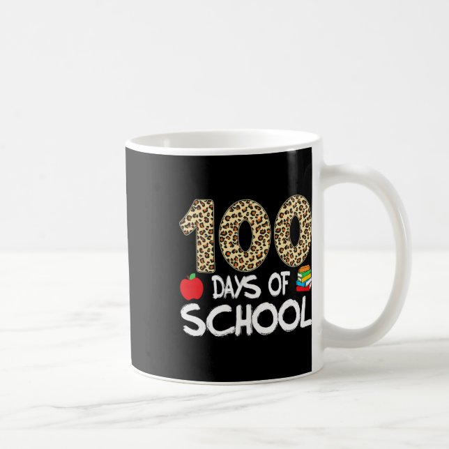 100 Days Of School Teacher Leopard 100th Day Of Sc Coffee Mug (Right)