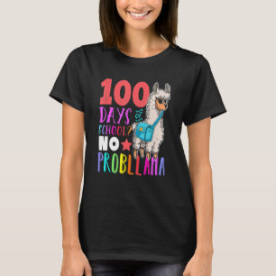 100 Days Of School Teacher No Probllama Llama Cute T-Shirt