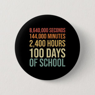 100 Days Of School Teacher Outfit 80s Retro Vintag 6 Cm Round Badge