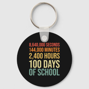100 Days Of School Teacher Outfit 80s Retro Vintag Key Ring