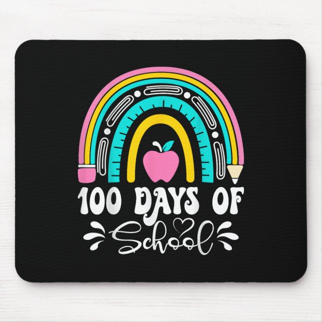 100 Days Of School Teacher Rainbow 100th Day Of Mouse Mat (Front)