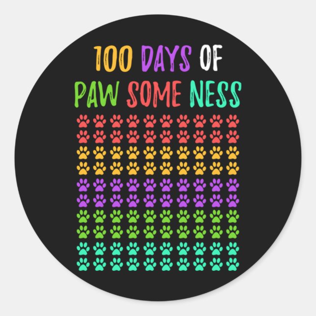 100 Days of School Teacher Student 45 Classic Round Sticker (Front)