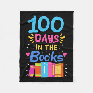 100 Days Of School Teacher Student Reading  Fleece Blanket