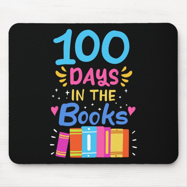 100 Days Of School Teacher Student Reading  Mouse Mat (Front)