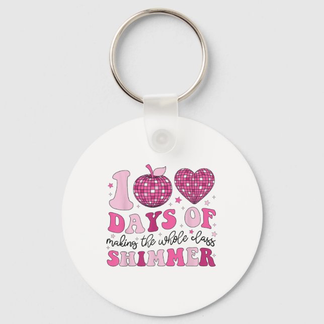 100 Days Of School Teachers 100th Day Of School Key Ring (Front)