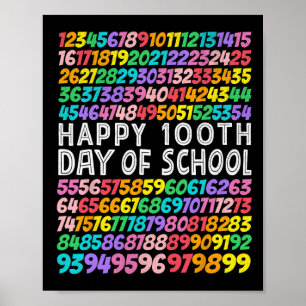 100 Days Of School Teachers Kids 100th Day Numbers Poster