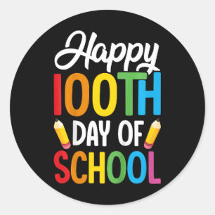100 Days Of School Teachers Kids Girls Boys 100th Classic Round Sticker