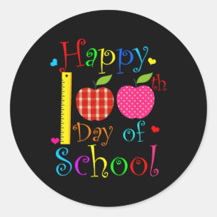 100 Days Of School Teachers Kids Girls Boys Happy Classic Round Sticker