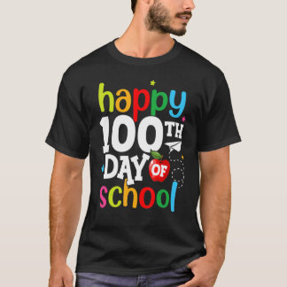 100 Days Of School Teachers Kids Girls Boys Happy  T-Shirt