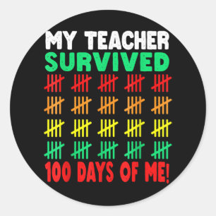 100 Days of School Tee Kids 100th Day of School Co Classic Round Sticker