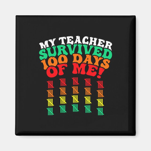 100 Days Of School Tee Kids 100th Day Of School Co Magnet (Front)