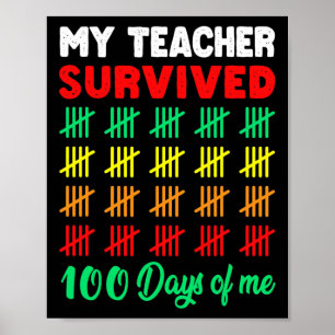 100 Days of School Tee Kids 100th Day of School Co Poster