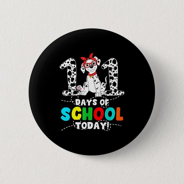 100 Days Of School Today Cute Dog Teacher Student  6 Cm Round Badge (Front)