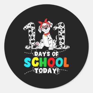 100 Days Of School Today Cute Dog Teacher Student  Classic Round Sticker