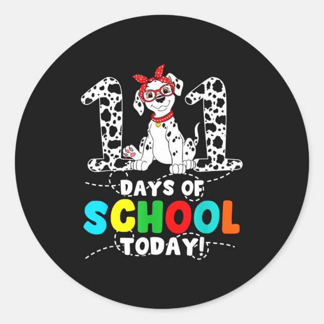 100 Days Of School Today Cute Dog Teacher Student  Classic Round Sticker (Front)