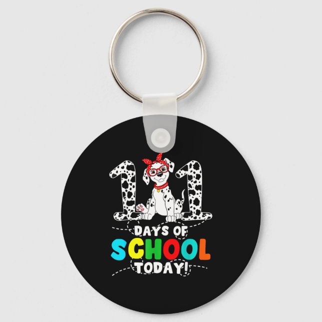 100 Days Of School Today Cute Dog Teacher Student  Key Ring (Front)