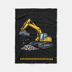 100 Days Of School Toddler Boy Construction Vehicl Fleece Blanket