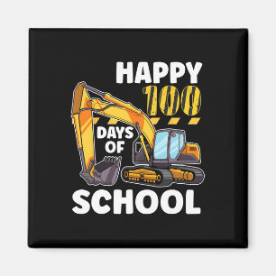 100 Days Of School Toddler Boy Construction Vehicl Magnet