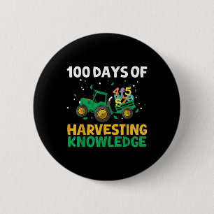 100 Days Of School Tractor Farming 100th Day 6 Cm Round Badge