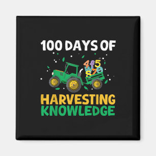 100 Days Of School Tractor Farming 100th Day Magnet
