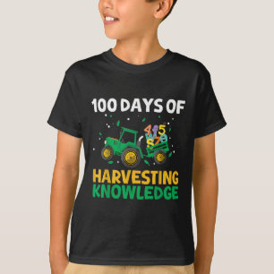 100 Days Of School Tractor Farming 100th Day T-Shirt