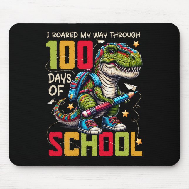 100 Days Of School Trex 100 Days Smarter 100th Day Mouse Mat (Front)
