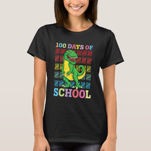 100 Days Of School Trex 100 Days Smarter 100th Day T-Shirt (Front)