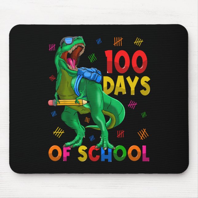 100 Days Of School Trex 100th Day Of School 100 Da Mouse Mat (Front)