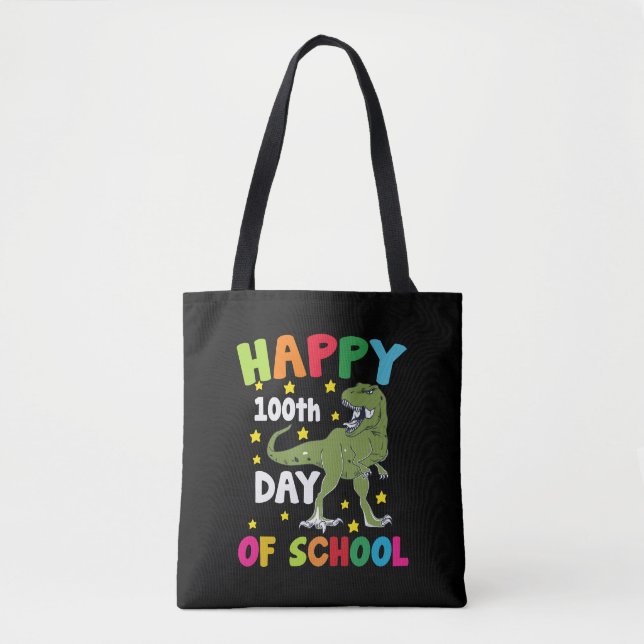 100 Days Of School Trex 100th Day of School  Tote Bag (Front)
