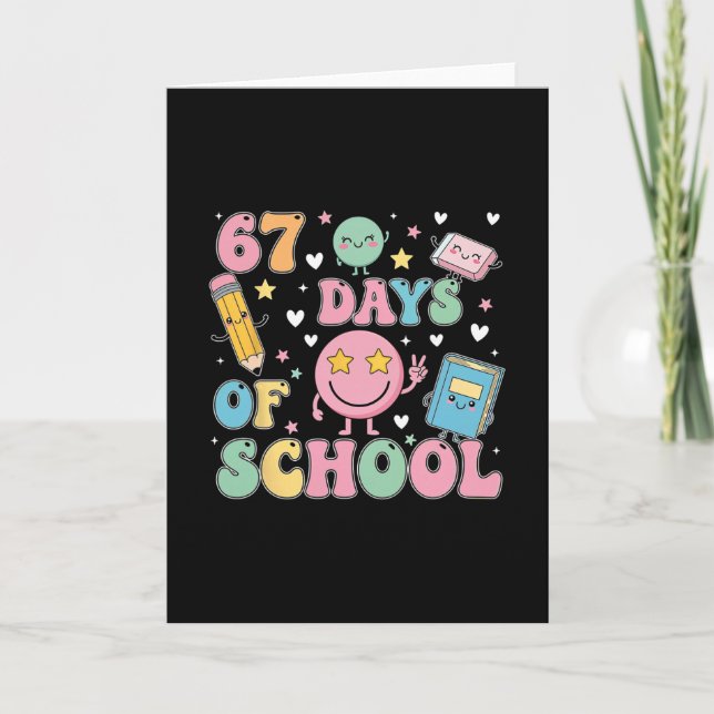 100 Days Of School Truck 67th Day Of School Six Se Card (Front)