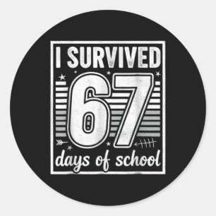 100 Days Of School Truck 67th Day Of School Six Se Classic Round Sticker