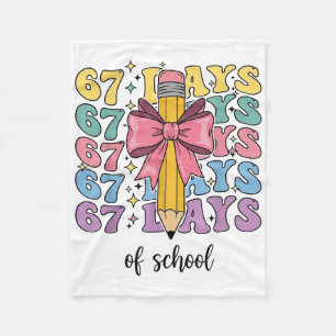 100 Days Of School Truck 67th Day Of School Six Se Fleece Blanket