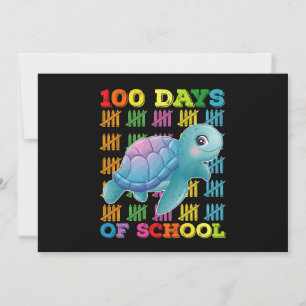 100 Days Of School Turtle Teacher Student Invitation