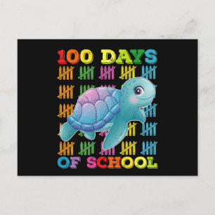 100 Days Of School Turtle Teacher Student Postcard