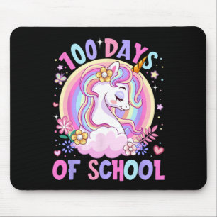 100 Days Of School Unicorn 100 Days Smarter 100th Mouse Mat