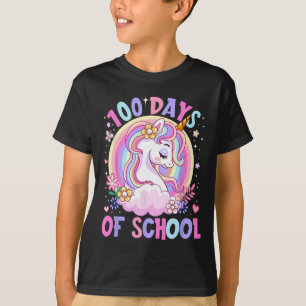 100 Days Of School Unicorn 100 Days Smarter 100th T-Shirt
