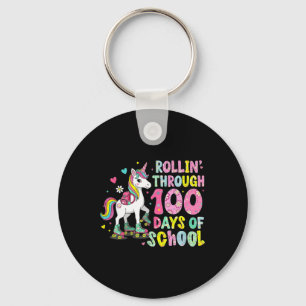 100 Days Of School Unicorn 100th Day Smarter Girls Key Ring