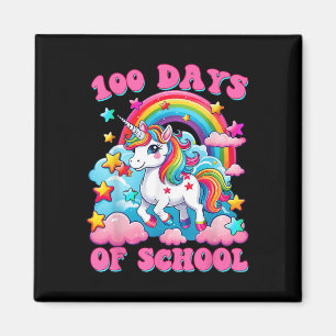 100 Days Of School Unicorn Girls Cute 100th Day Magnet