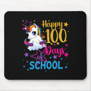 100 Days Of School Unicorn Girls  Mouse Mat
