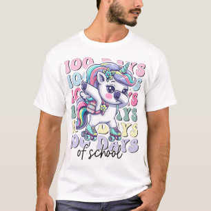 100 Days of School Unicorn Girls Teachers T-Shirt