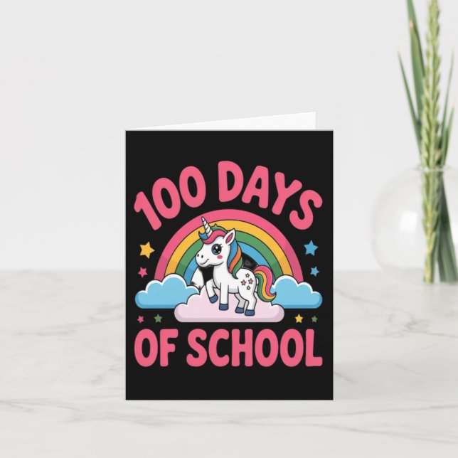 100 Days Of School Unicorn Milestone Card (Front)