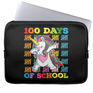 100 Days Of School Unicorn Teacher Laptop Sleeve
