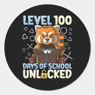 100 Days Of School Unlocked 1  Classic Round Sticker