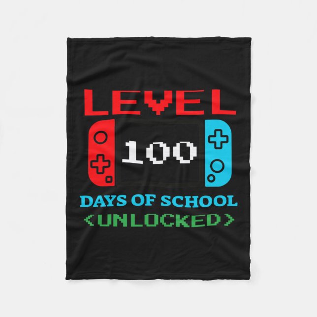 100 Days Of School Unlocked 3  Fleece Blanket (Front)
