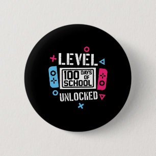 100 Days Of School Unlocked Gamer Video Games Boys 6 Cm Round Badge