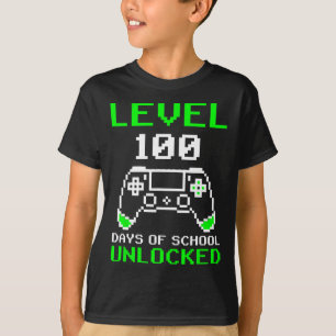 100 Days Of School Unlocked Gamer Video Games Boys T-Shirt
