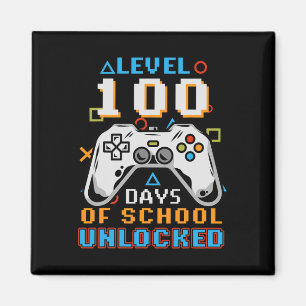 100 Days Of School Unlocked Video Gamer Student Ki Magnet